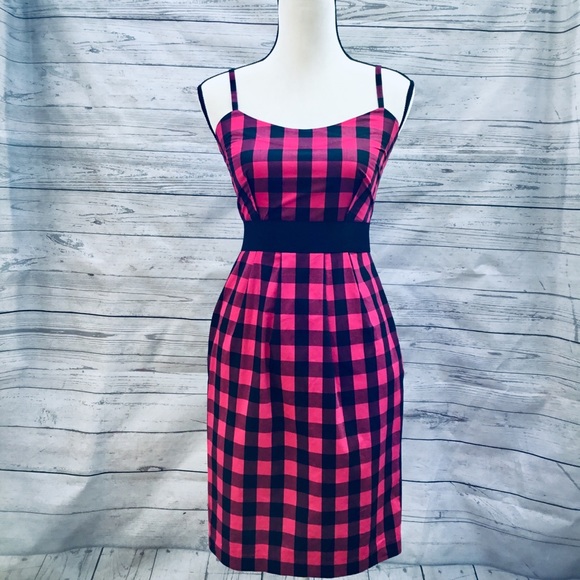 Betsey Johnson Dresses & Skirts - NWOT Betsey Johnson Pink Buffalo Check Dress 4